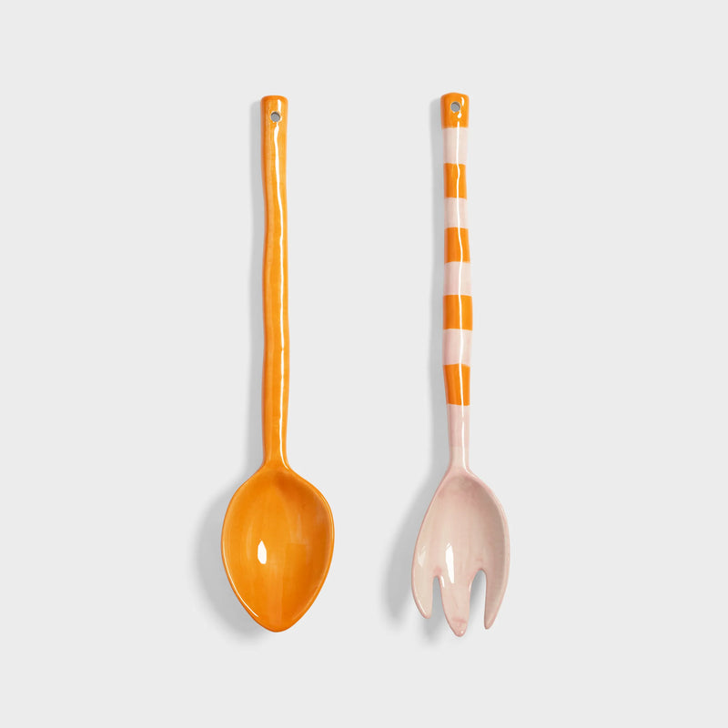 KLEVERING SALAD SERVER in Boavista Stripe by &Klevering the homeware designer