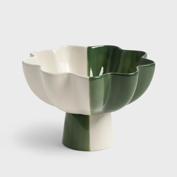 PEDESTAL BOWL in Sun Green by &Klevering the homeware designer