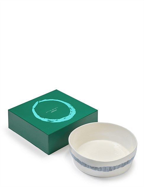 OTTOLENGHI SALAD BOWL in White + Blue Stripes with Serax