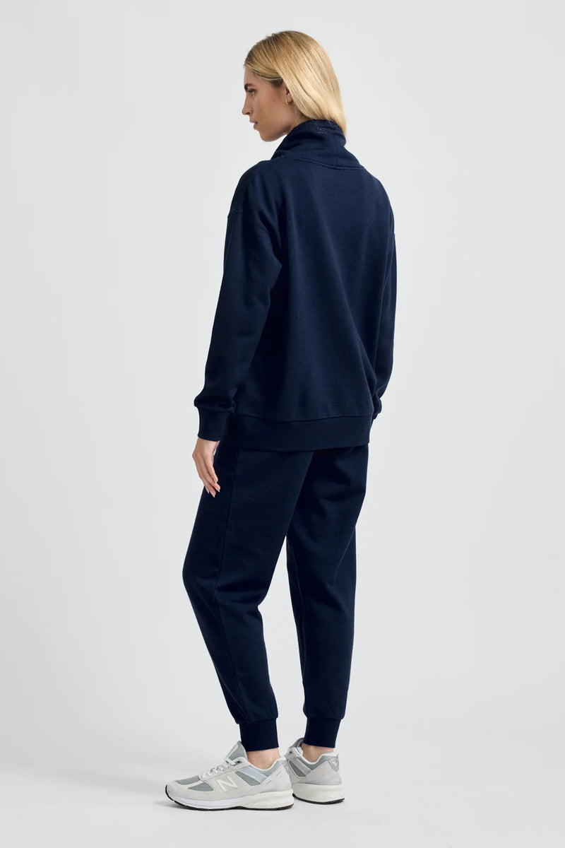 LOUNGE FUNNEL NECK in French Navy by Toorallie