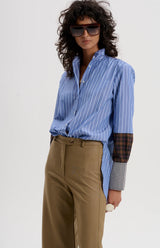 PURE MERINO WORSTED TROUSER in Pale Tabacco from Le Stripe