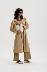 PURE MERINO WORSTED TROUSER in Pale Tabacco from Le Stripe