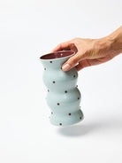 PALMA VASE in Blue Brown Dotty by Jones & Co
