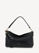 CLAUDIA SHOULDER BAG in Black Croc by Saben