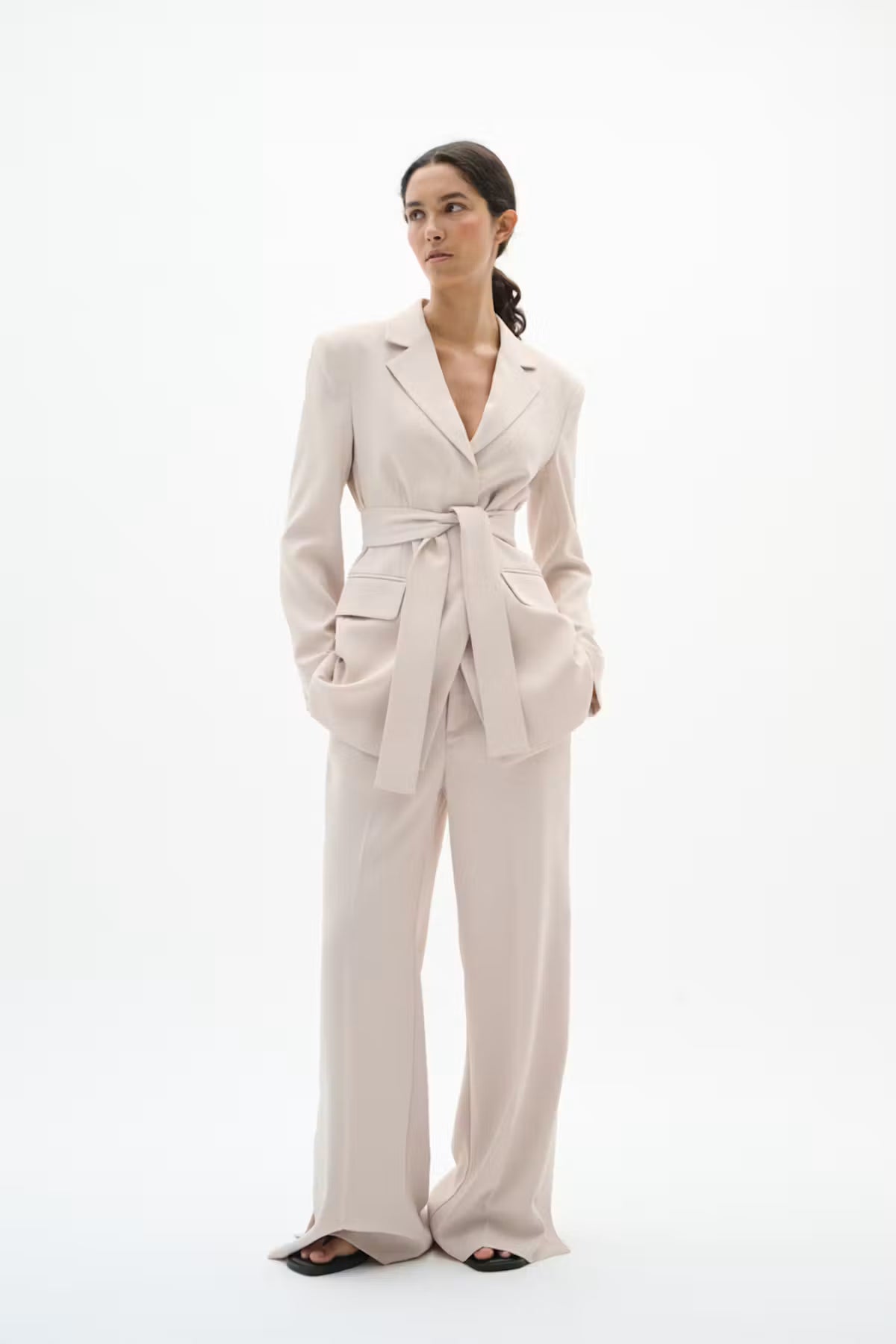 BREIZIW SLIT PANTS in Haze by Inwear