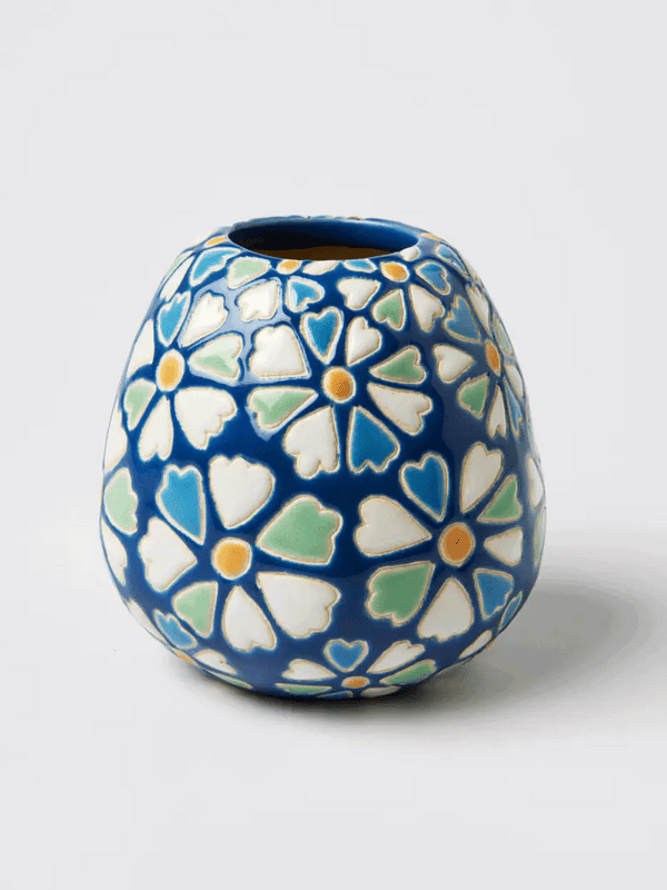 POLLEN VASE in Blue Daisy by Jones & Co