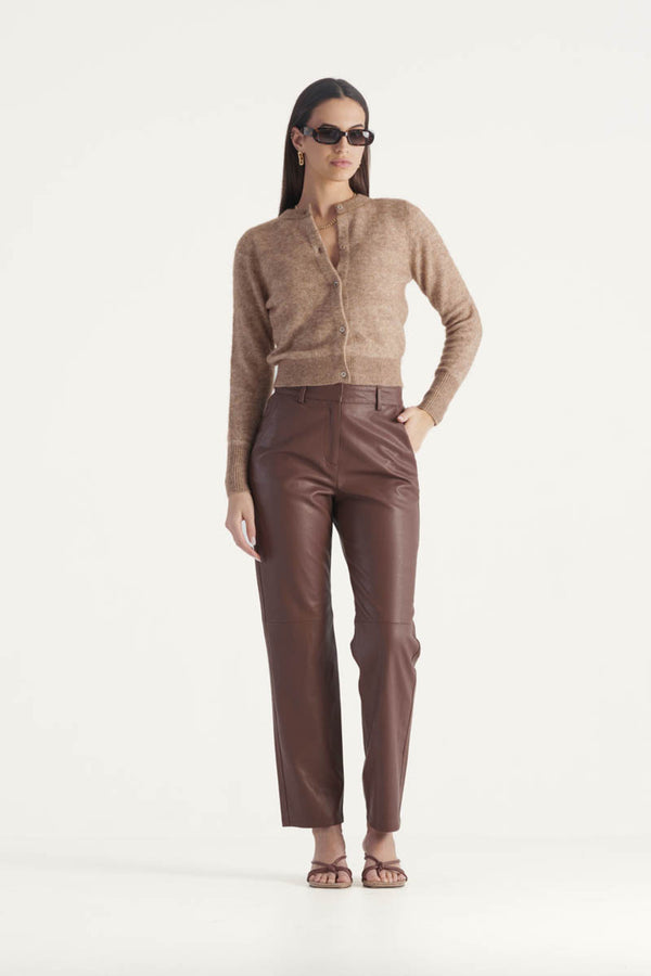 RUE KNIT CARDI in Tan from Elka Collective