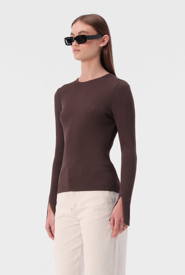 LILLI KNIT TOP in Graphite from Elka Collective