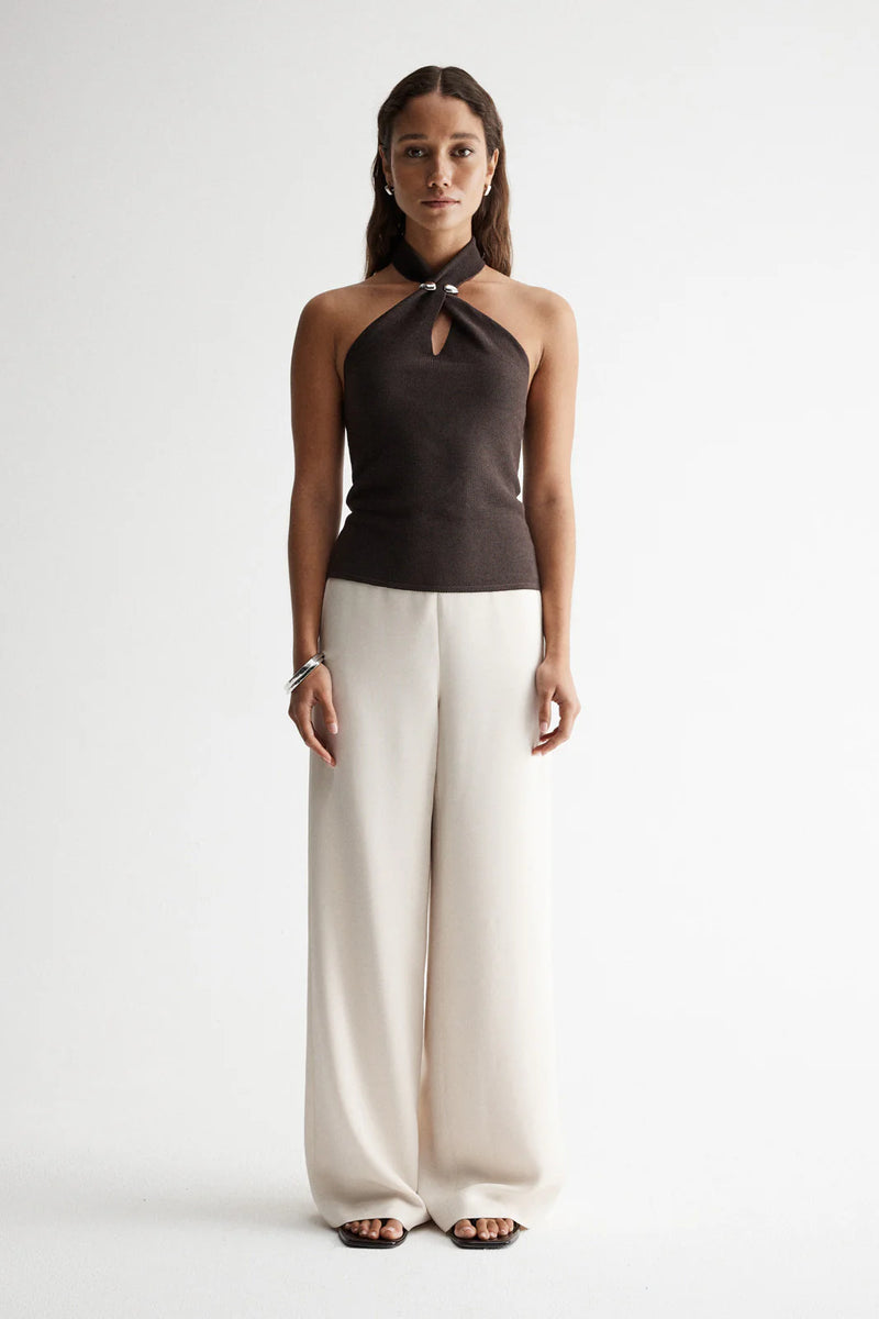 Elka Collective ZINNIA KNIT TOP in Chocolate