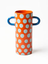 GRIFFE BLUE RED SPOT BUD VASE by Jones & Co