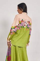 JEWEL FLORAL SHIRT  in Chartreuse from Bohemian Traders