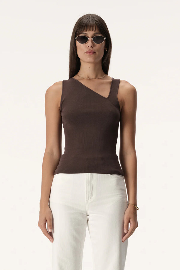 Elka Collective ROTH KNIT TOP in Dark Taup