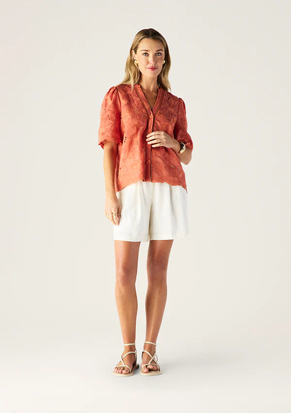 LORETTA SHIRT in Hibiscus from MOS The Label