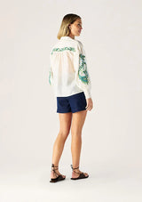 PORTO EMBROIDERY BLOUSE in Ecru from MOS The Label