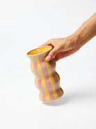 PALMA VASE in Yellow Pink Stripe by Jones & Co