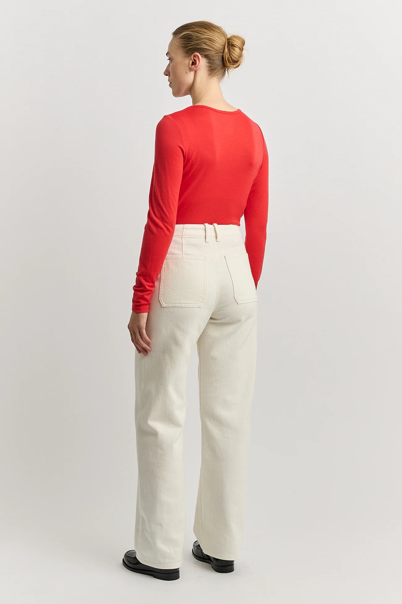 CREW MERINO TEE in Poppy by Toorallie