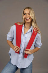 NALA STRIPE SHIRT in Blue Stripe by Humidity Lifestyl