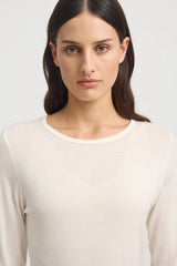 CREW MERINO TEE in Warm White by Toorallie