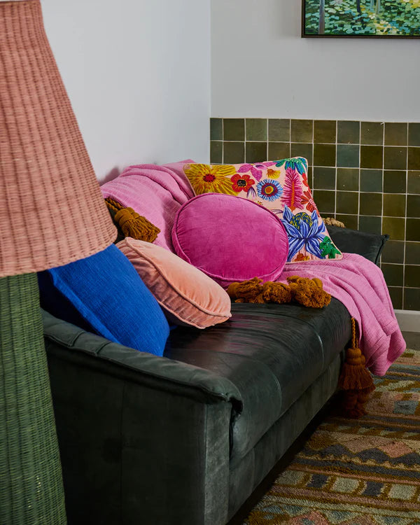 VELVET PEA CUSHION in Pink Love from the amazing range of Kip & Co 