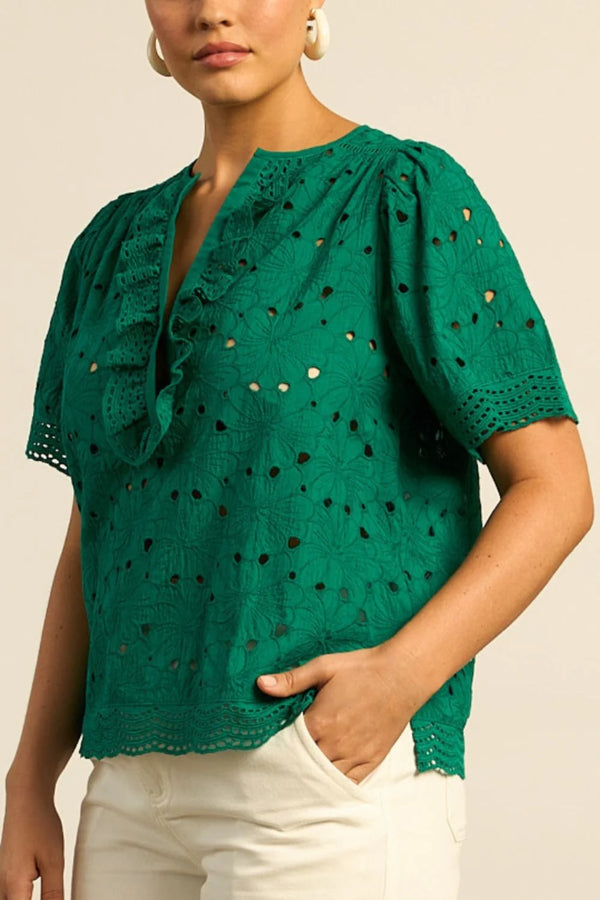 VANTAGE TOP in Emerald from Zoe Kratzmann