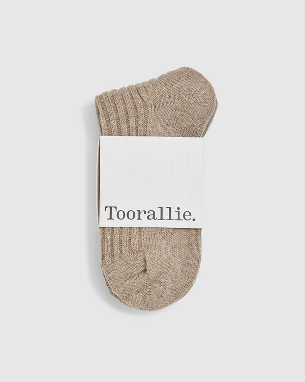 RIBBED MERINO SOCKS in Oat by Toorallie