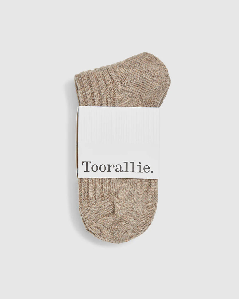 RIBBED MERINO SOCKS in Oat by Toorallie