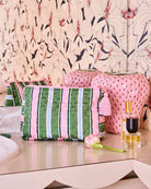 QUILTED COTTON TOILETRY PURSE in Cactus Stripe from the amazing range of Kip & Co products