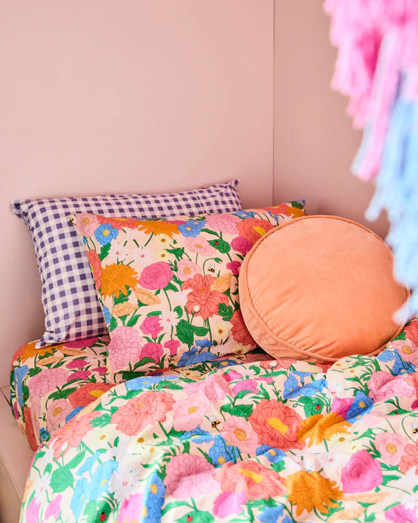 VELVET PEA CUSHION in Peach from the amazing range of Kip & Co