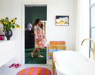 ROUND BATH MAT in Fun Times Stripe from the amazing range of Kip & Co