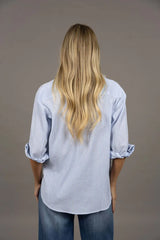 NALA STRIPE SHIRT in Blue Stripe by Humidity Lifestyl