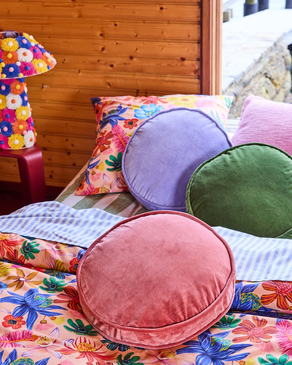 VELVET PEA CUSHION | Peach Pie