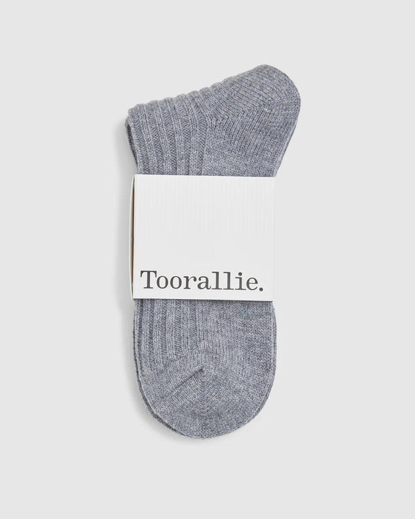 RIBBED MERINO SOCKS in Grey by Toorallie