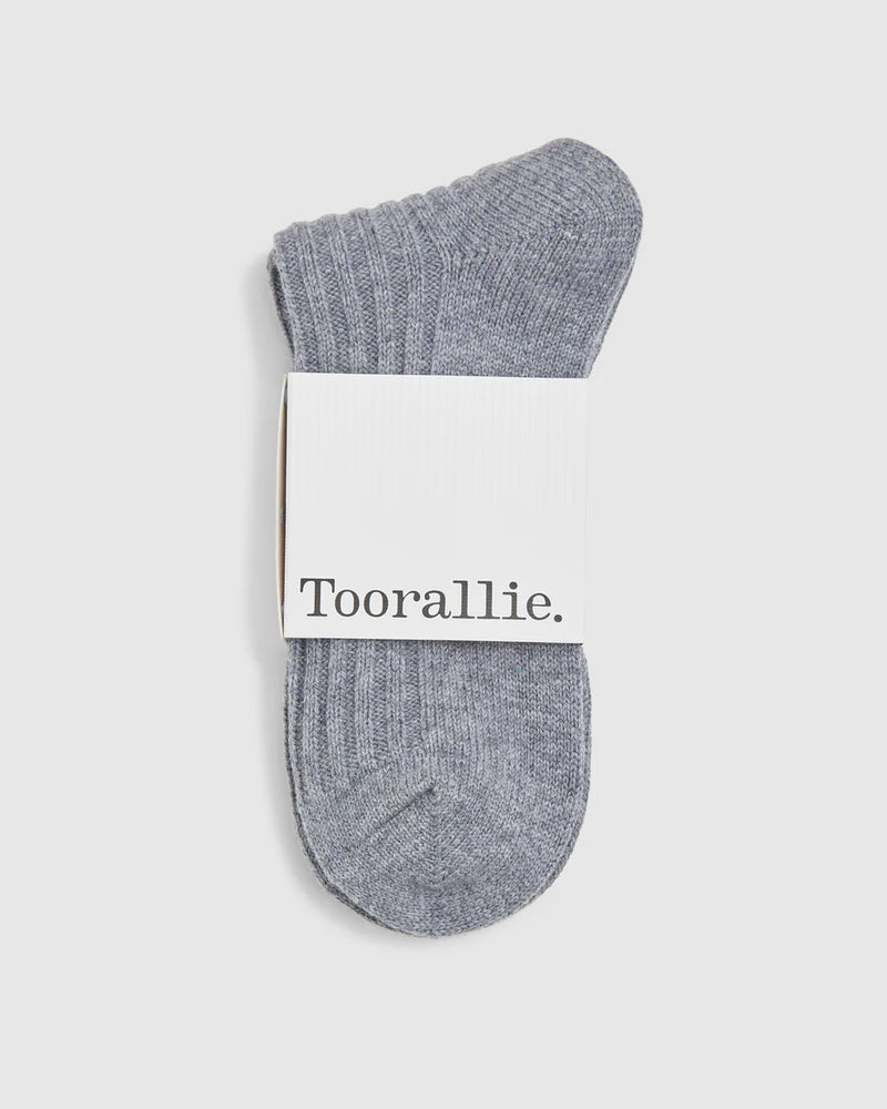 RIBBED MERINO SOCKS in Grey by Toorallie