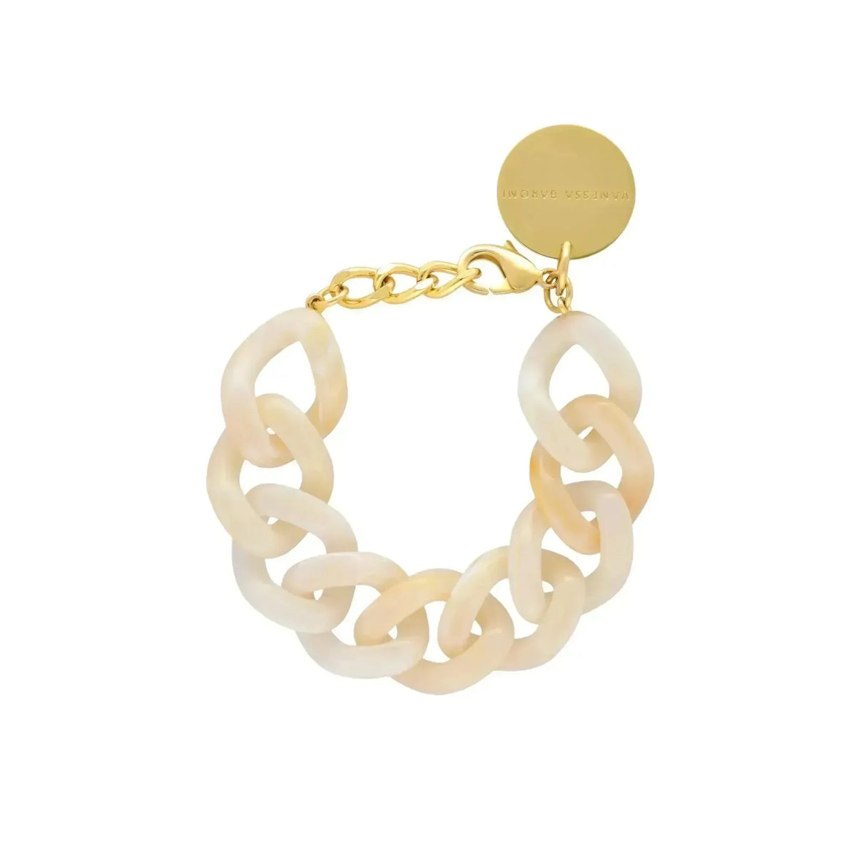 FLAT CHAIN BRACELET in Pearl Marble by Vanessa Baroni