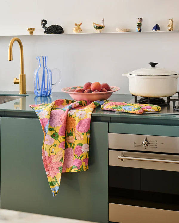 TEA TOWEL in Follow The Sun Yellow from the amazing range of Kip & Co