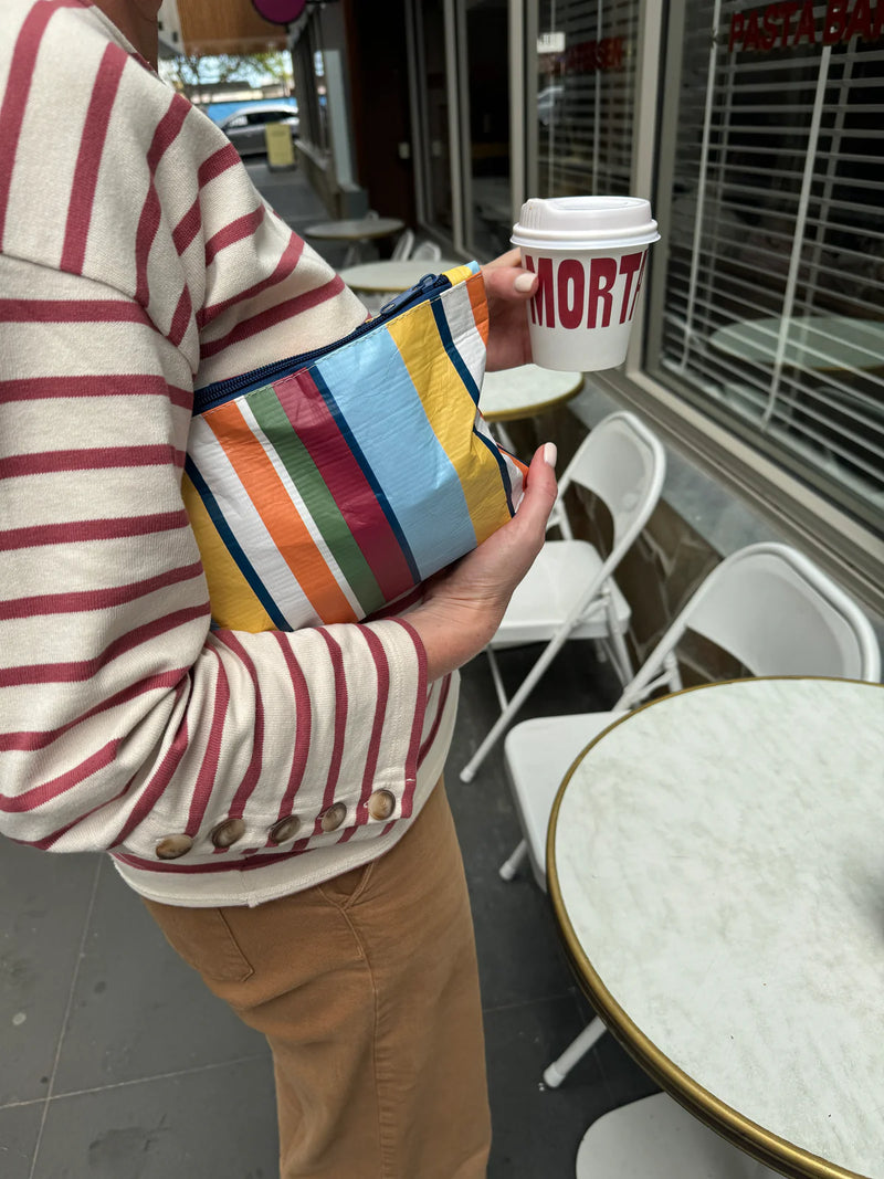 MINI ZIP POUCH | Retro Stripe