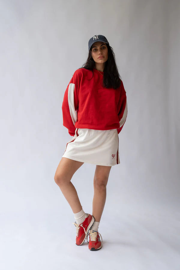 CIAO BONJOUR SWEATSHIRT in Cherry by Araminta James