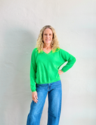 ALICIA CASHMERE KNIT TOP in Jungle Green by Absolut Cashmere