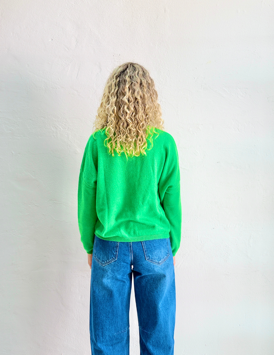 ALICIA CASHMERE KNIT TOP in Jungle Green by Absolut Cashmere