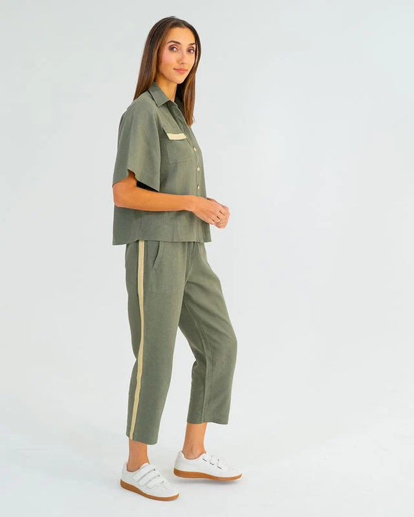 LEAH TAPPERED TROUSER | Khaki