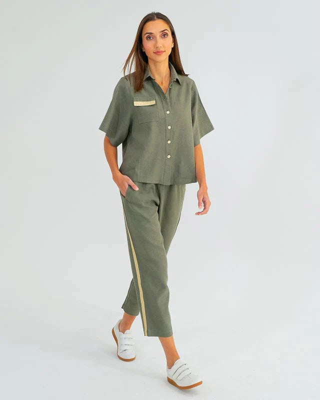 LEAH TAPPERED TROUSER | Khaki