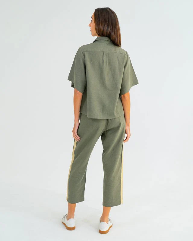 LEAH TAPPERED TROUSER | Khaki