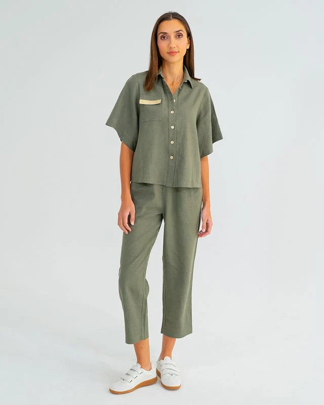 LEAH TAPPERED TROUSER | Khaki