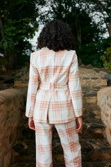 ADELINE BLAZER in Peony + Antique Plaid from Aston Studio