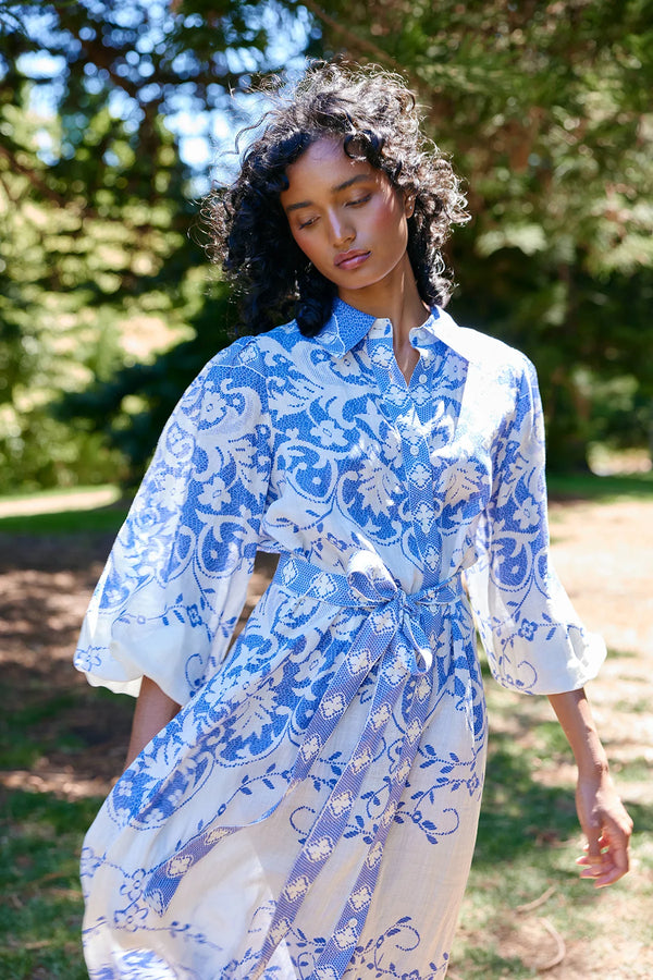 LUCILLE DRESS in Antique + Royal from Aston Studio