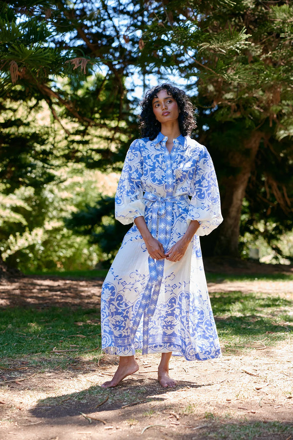 LUCILLE DRESS in Antique + Royal from Aston Studio