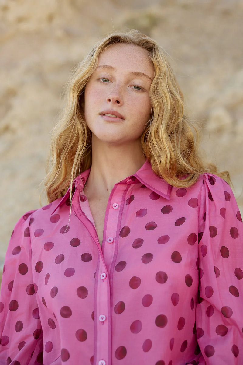 VIVIAN BLOUSE | Orchid Dot