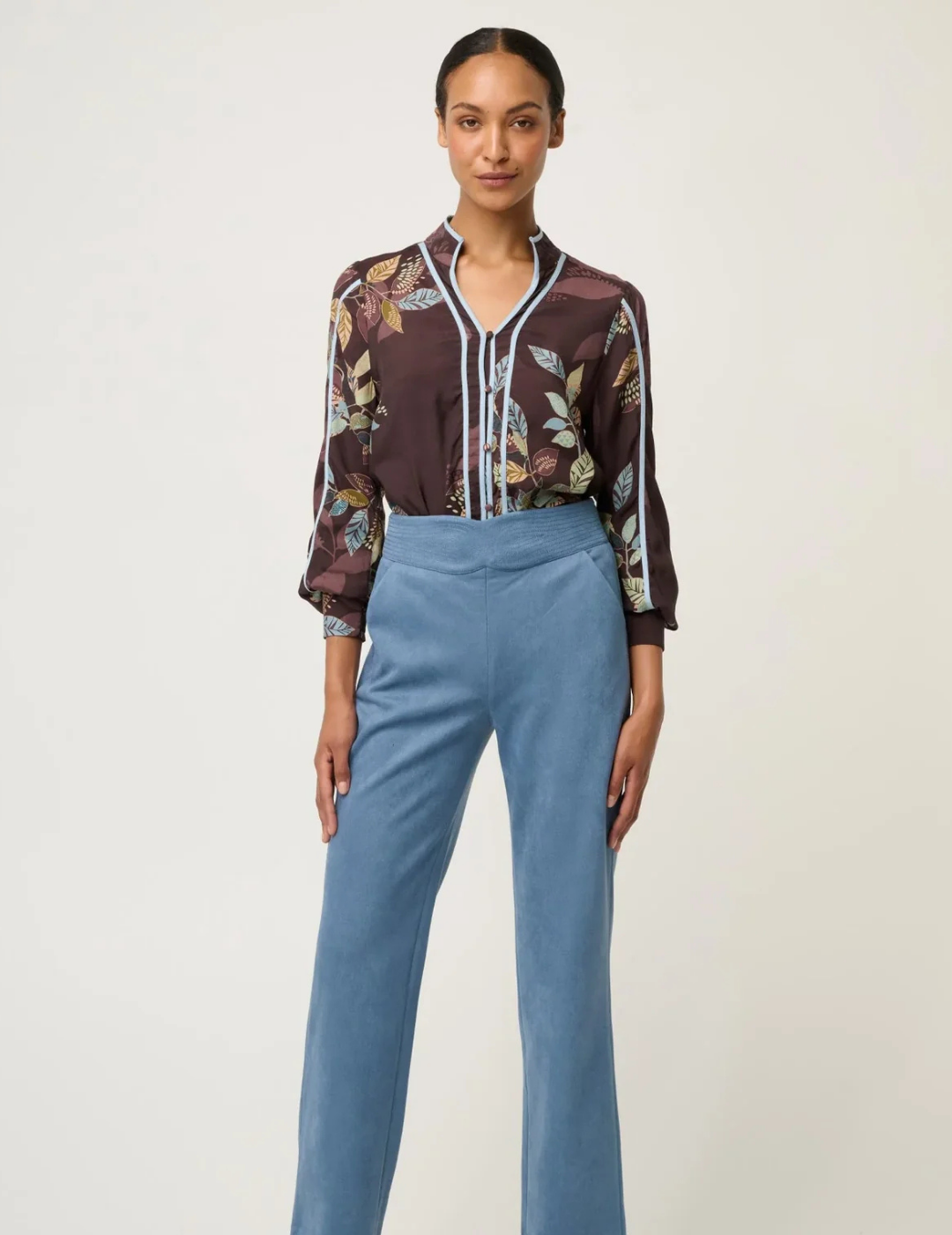 ASHER VISCOSE FAILLE SHIRT in Ember Vines by OnceWas
