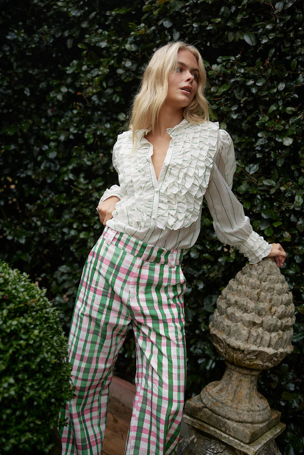 HARPER PANT in Forest Check from Aston Studio