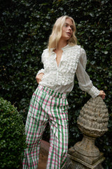 VERA BLOUSE in Whisper + Forest from Aston Studio